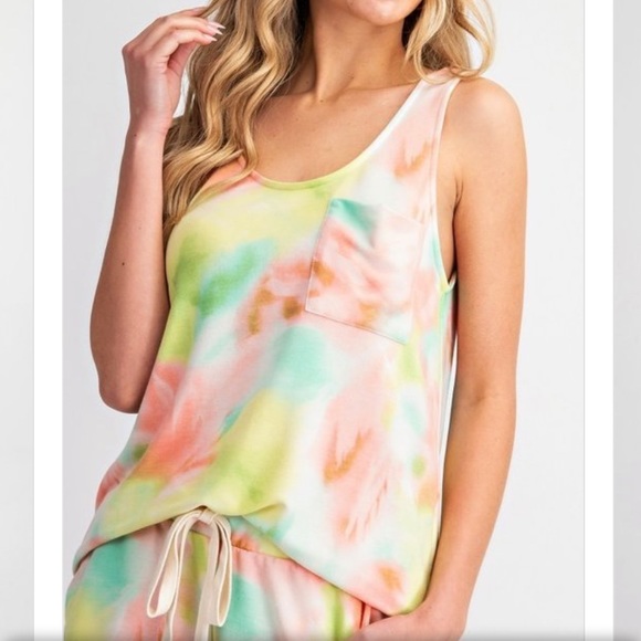 🍈🍊LIME & PEACH 2PIECE TIE DYE SET - Picture 7 of 10